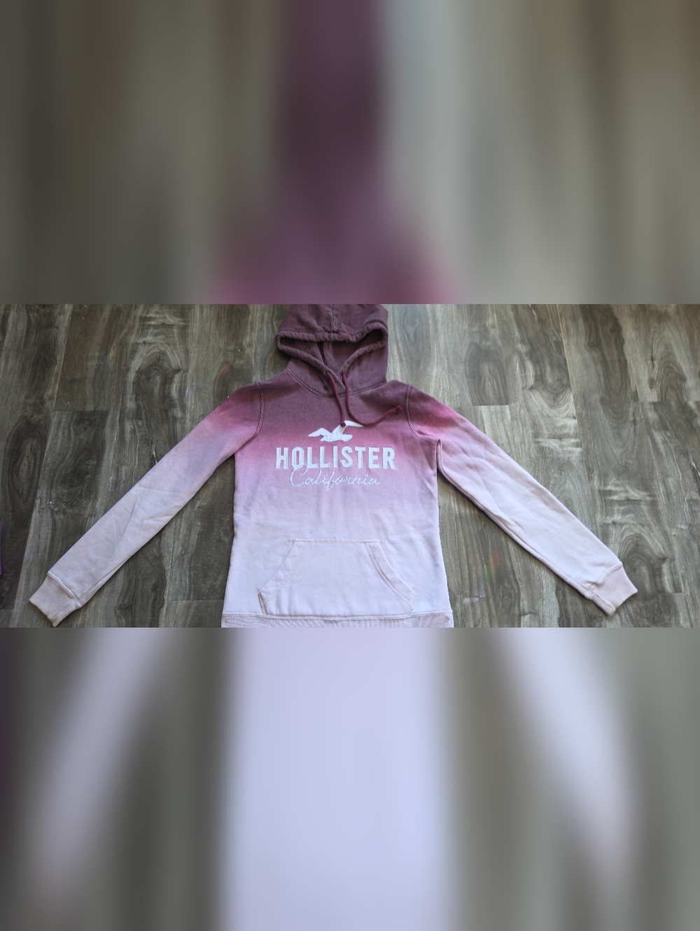 Hollister Ombre Mauve-to-Blush Hooded Pullover